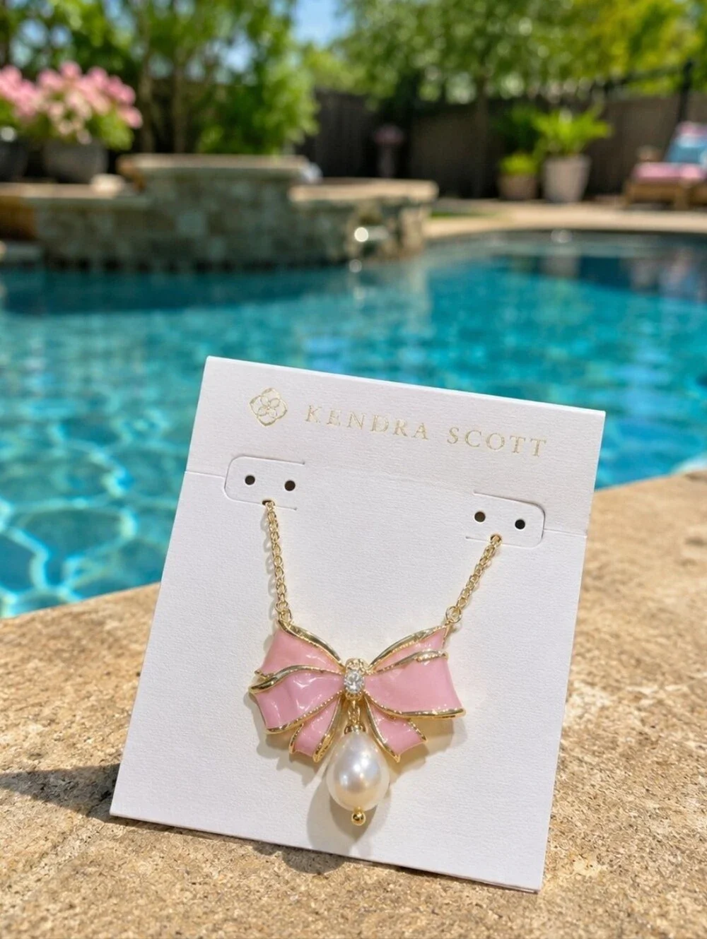 Kendra Scott x LoveShackFancy Pearl Bow Necklace